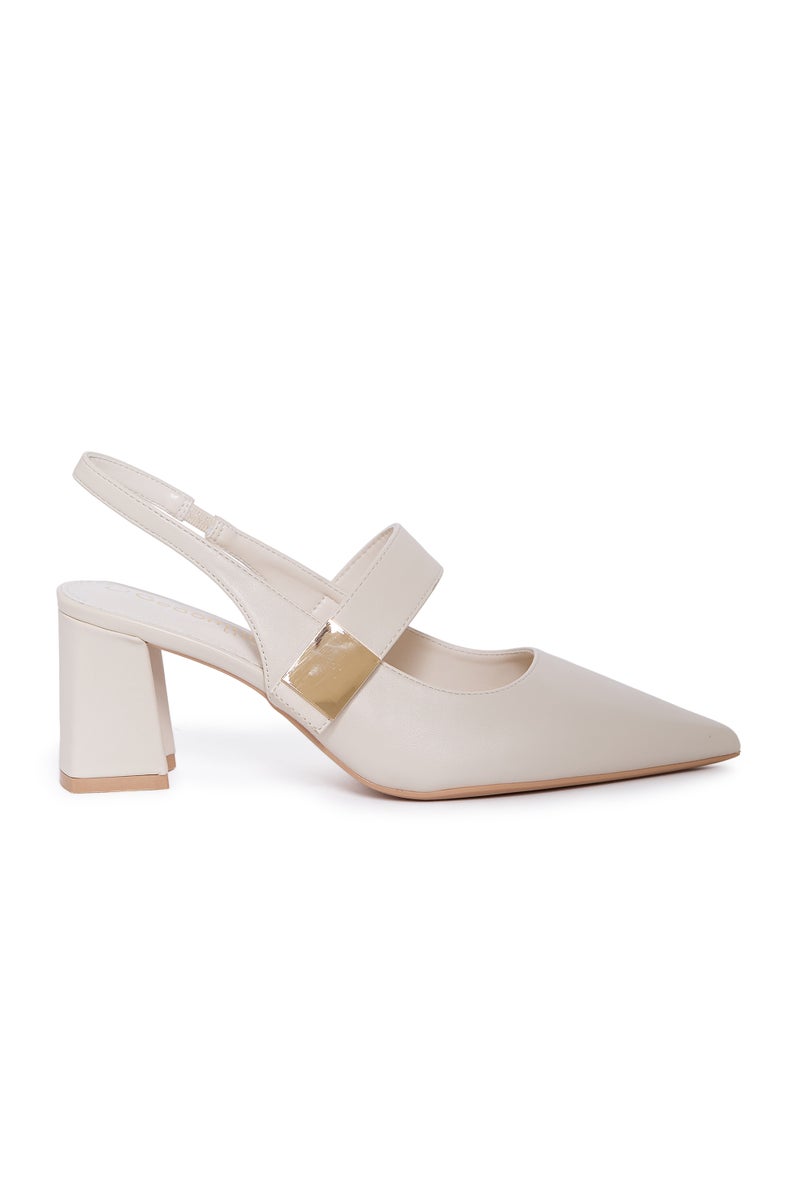 جيومني بغل الكعب المتوسط للنساء – كعب أنيق بدون ظهر للمكتب، للحفلات والملابس اليومية - Image 2